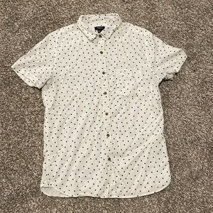 White dotted button up